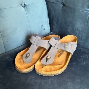 Birkenstock Navy and Tan Sandals